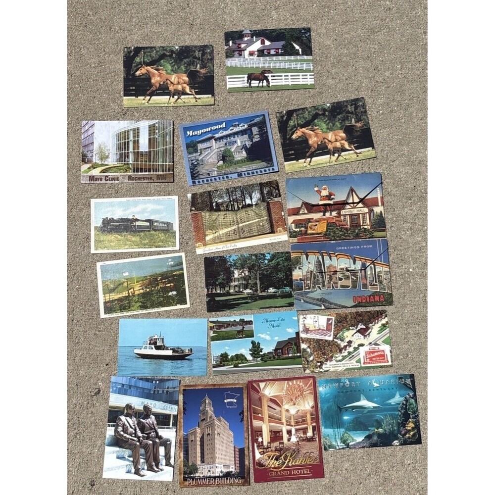 Vintage Post Cards Lot Of 35 Midwestern US Unposted Tourism Travel